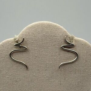 925 Sterling Silver Snake Post Earrings Pierced Ears